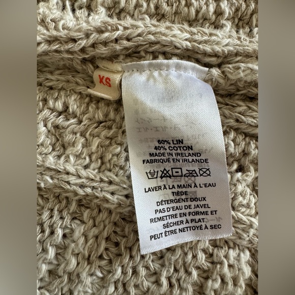 $550 & Daughter  Cable Knit Chunky Button Down Designer Tan Cardigan Sweater XS - Picture 4 of 8